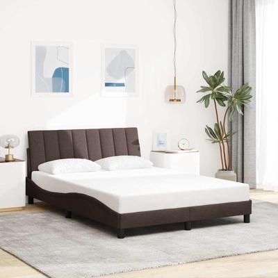 Bedframe zonder matras "Hanko" stof donkerbruin 140x200 cm