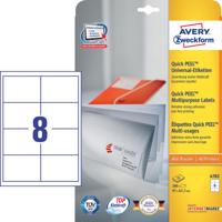 Avery Zweckform 4782, Universele etiketten, Ultragrip, wit, 25+5 vel, 8 per vel, 97 x 67,7 mm - thumbnail