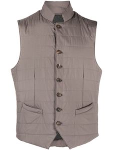 Corneliani gilet boutonné à design matelassé - Gris