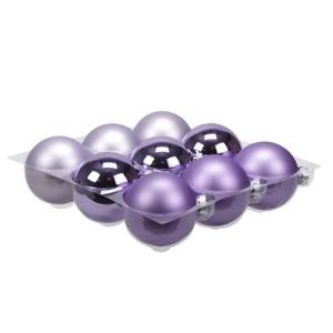 Othmar Decorations Kerstballen - 9 st - glas - paars - mat-glans - 10 cm   -