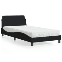 Bed met matras "Dover" stof zwart 100x200 cm