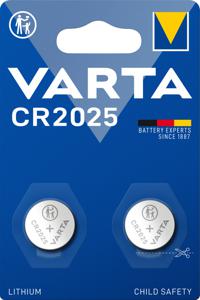 Varta Lithium-Knoopcelbatterij CR2025 | 3 V DC | 2 stuks | Zilver | 1 stuks - 6025101402 6025101402