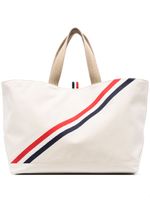 Thom Browne sac cabas à bande tricolore - Tons neutres - thumbnail