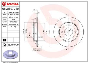 Remschijf BREMBO, Remschijftype: Massief, u.a. für Smart, Mitsubishi