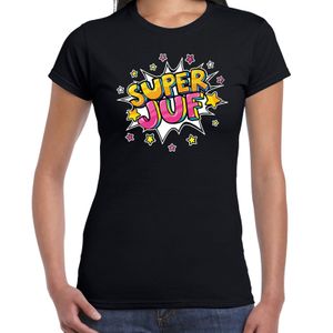 Super juf cadeau t-shirt zwart voor dames 2XL  -