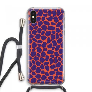 Purple Giraffe: iPhone XS Max Transparant Hoesje met koord