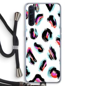 Cheetah color: Oppo A91 Transparant Hoesje met koord