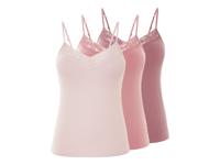 esmara 3 dames spaghettitopjes (Lichtroze/roze, S (36-38))