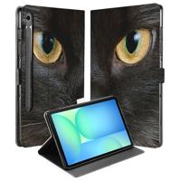 Samsung Galaxy Tab S10 FE | Tab S9 FE Tablet Hoesje Zwarte Kat met Standaard Samsung Galaxy Tab S10 FE | Tab S9 FE Tablet Hoesje Zwarte Kat met Standaard
