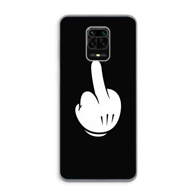 Middle finger black: Xiaomi Redmi Note 9 Pro Transparant Hoesje