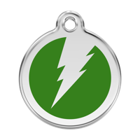 Flash Green roestvrijstalen hondenpenning large/groot dia. 3,8 cm - Reddingo