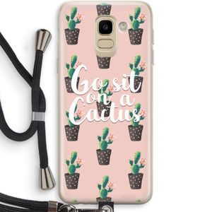 Cactus quote: Samsung Galaxy J6 (2018) Transparant Hoesje met koord