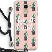 Cactus quote: Samsung Galaxy J6 (2018) Transparant Hoesje met koord