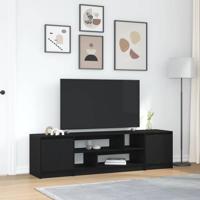 Tv-meubel 188,5x41x50 cm spaanplaat zwart eikenkleurig