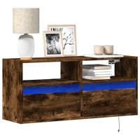 Tv-wandmeubel met LED-verlichting 100x31x45 cm gerookt eiken Tv-wandmeubel met LED-verlichting 100x31x45 cm gerookt eiken