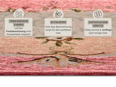 Hanse Home - Gobelin Design Carpet Asmaa Pink Beige - 75x150 cm