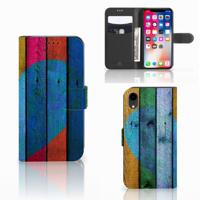 Apple iPhone Xr | Book Style Case | Wood Heart - Cadeau voor je Vriend | Portemonnee hoesje