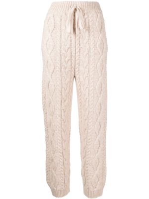 Low Classic pantalon droit en maille torsadée - Tons neutres