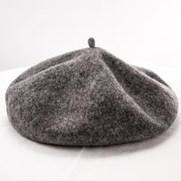 Vrouwen wol Vintage effen kleur Berets GLB (donkergrijs)
