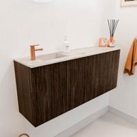 Toiletmeubel Mondiaz Joya Dlux | 101.6 cm | Meubelkleur Walnut | Faye wastafel Nata Wasbak Links | 1 kraangat Toiletmeubel Mondiaz Joya Dlux | 101.6 cm | Meubelkleur Walnut | Faye wastafel Nata Wasbak Links | 1 kraangat