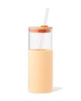 HEMA Drinkglas Met Deksel En Rietje (lichtoranje) HEMA Drinkglas Met Deksel En Rietje (lichtoranje)