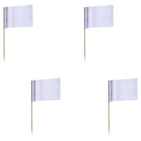 Cocktailprikkers blanco - 500x - wit - 8 cm - vlaggen prikkertjes - thumbnail