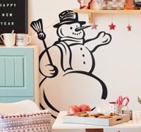 Sneeuwpop kerst sticker