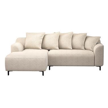 Bank Elsa met chaise longue links - stof Anthology - beige - Leen Bakker
