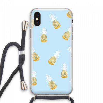 Ananasjes: iPhone XS Max Transparant Hoesje met koord