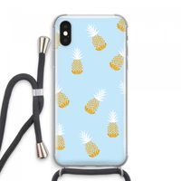 Ananasjes: iPhone XS Max Transparant Hoesje met koord