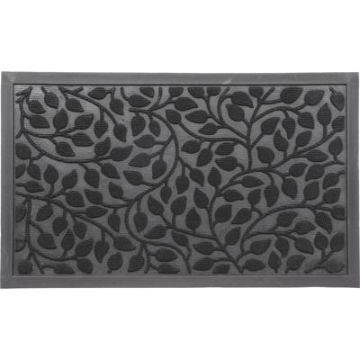 Luance Deurmat Feuillage - zwart - rubber - rechthoek - 75 x 45 cm - schoonloopmat