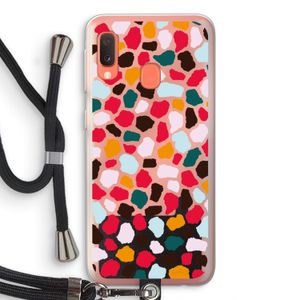 Colored Giraffe: Samsung Galaxy A20e Transparant Hoesje met koord