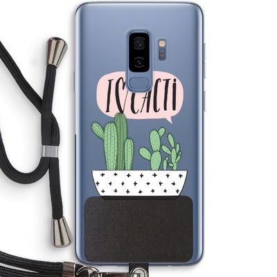 I love cacti: Samsung Galaxy S9 Plus Transparant Hoesje met koord