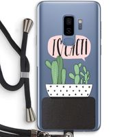 I love cacti: Samsung Galaxy S9 Plus Transparant Hoesje met koord