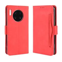 Portemonnee stijl huid voelen kalf patroon lederen draagtas voor Huawei mate 30 met aparte kaartsleuf (rood)