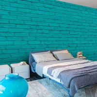 Fotobehang -  Turquoise Muur, premium print vliesbehang - thumbnail