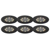 QAZQA Set van 6 grondspots zwart incl. LED IP65 Solar - Terry