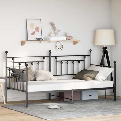 Bedframe voor een daybed Zwart 100 x 190 cm Staal