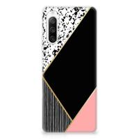 Sony Xperia 10 IV | TPU Hoesje | Zwart Roze Vormen