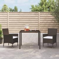 Tuinstoelen met kussens 2 st bruin poly rattan (alleen VK/IE/FI/NO) Tuinstoelen met kussens 2 st bruin poly rattan (alleen VK/IE/FI/NO)