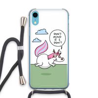 Unicorn: iPhone XR Transparant Hoesje met koord