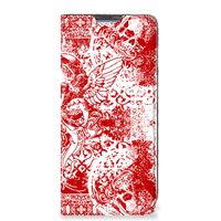 Mobiel BookCase Poco X4 Pro 5G Angel Skull Rood