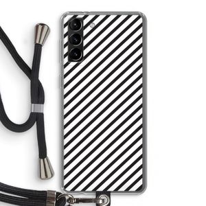 Strepen zwart-wit: Samsung Galaxy S21 Plus Transparant Hoesje met koord