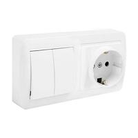 Plug-in basis Solera mur36u Schuko Bipolair Dubbel Onderbreker/pendelaar Sluiter Wit Oppervlak 16 A