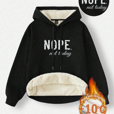 Bon&Bon Women's Loose Casual Gray Hoodie | Warm Long Sleeve Pullover Black-13 / S