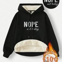 Bon&Bon Women's Loose Casual Gray Hoodie | Warm Long Sleeve Pullover Black-13 / S