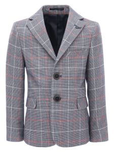 Moustache plaid-check single-breasted blazer - Bleu