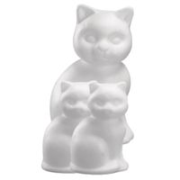 3x stuks piepschuim kat/poes dieren figuur 13 cm