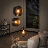 LifestyleFurn Hanglamp 'Dalvin' Charcoal finish, 3-lamps