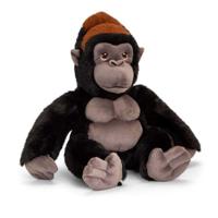 Kinder knuffels gorilla aap - zwart - 30 cm - Apen knuffels - Dieren - Cadeau - thumbnail